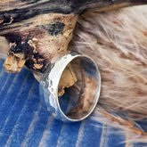 Hammered Round Band Silver Ring